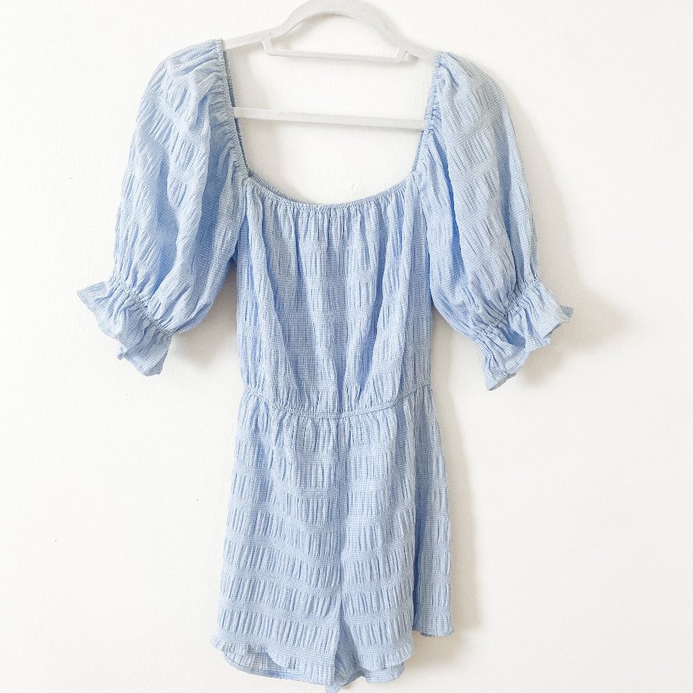 Blue Ruffle Romper
